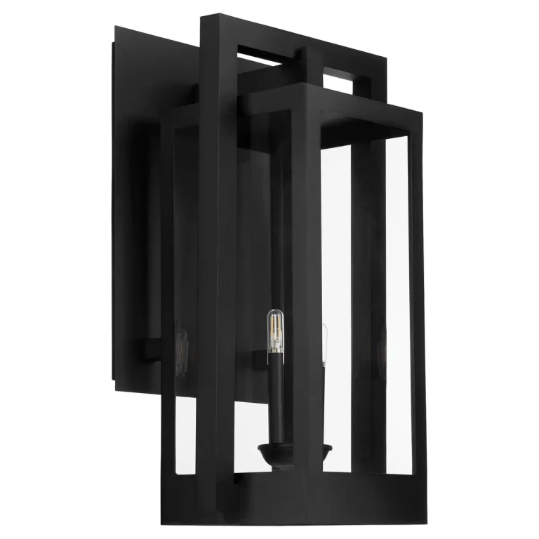 Textured Black Four Light Wall Lantern from the Marco Collection