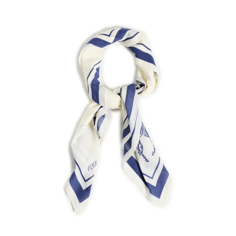 Polo Ralph Lauren Pony Square Scarf Cruise Navy/Cream One Size