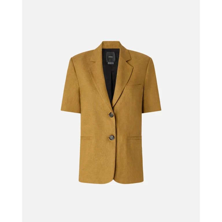 Pinko Blazer in lino a maniche corte