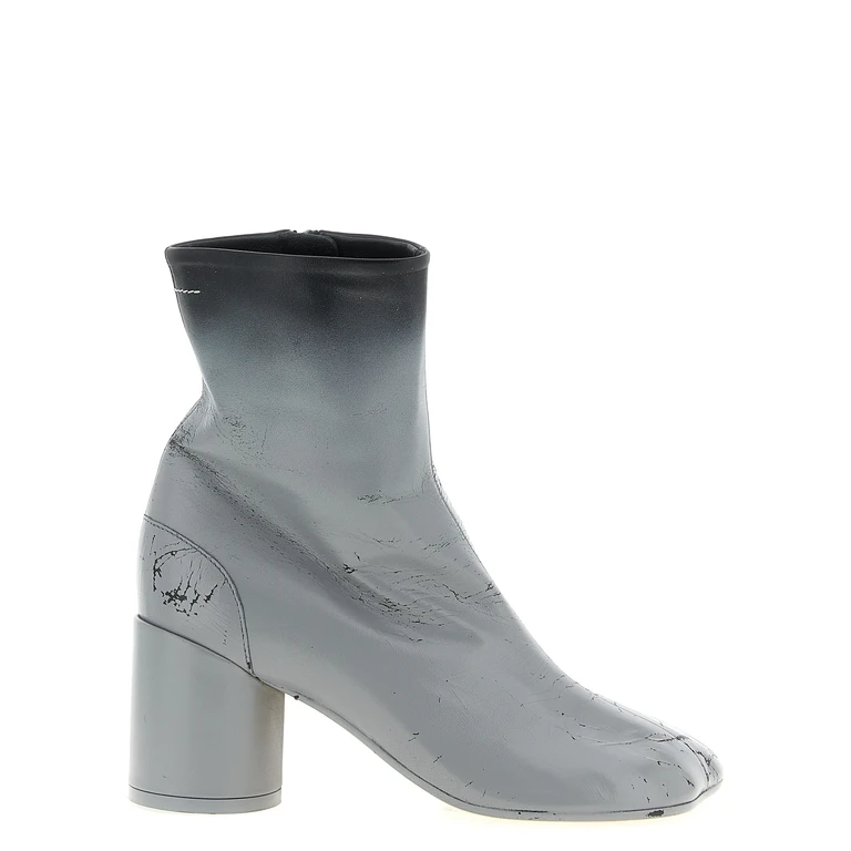 Gray Lambskin Ankle Boots - Women