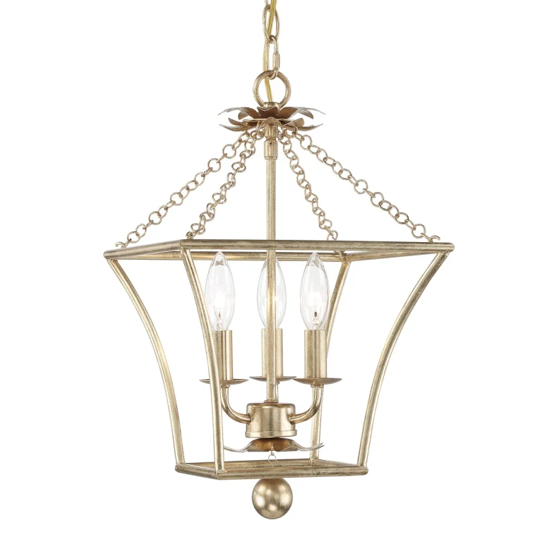 Broche 3-Light Pendant Light in Antique Gold