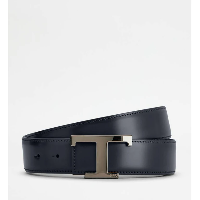 Tod's New T Belt P.35 Vers. 2 Blue Calf Leather - Women