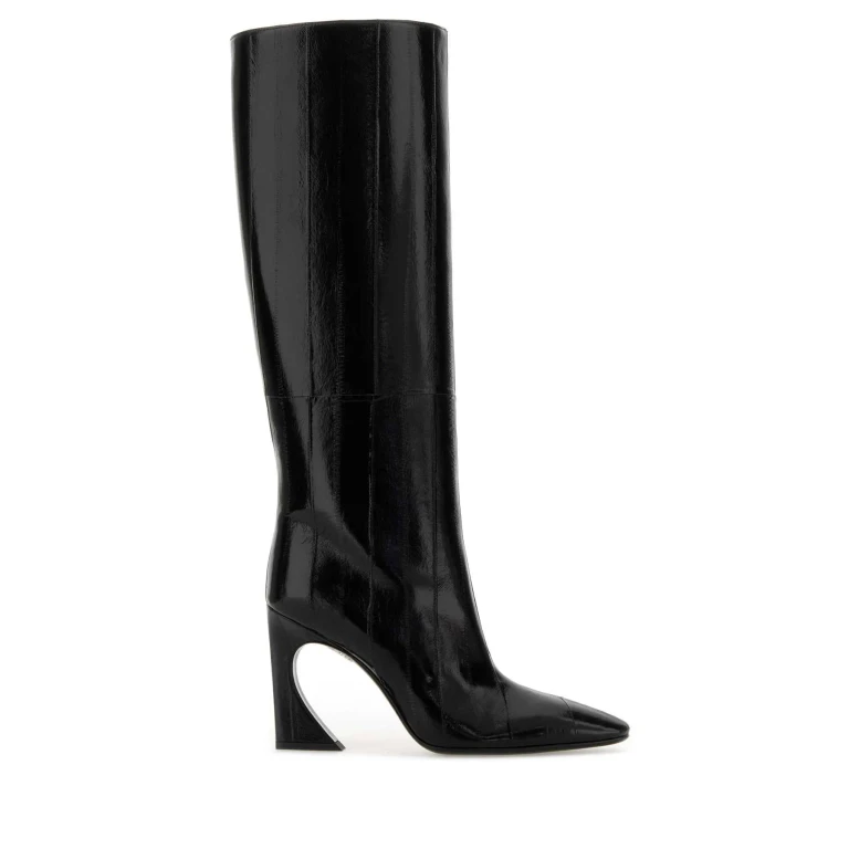 Black Leather Fendi Arco Boots