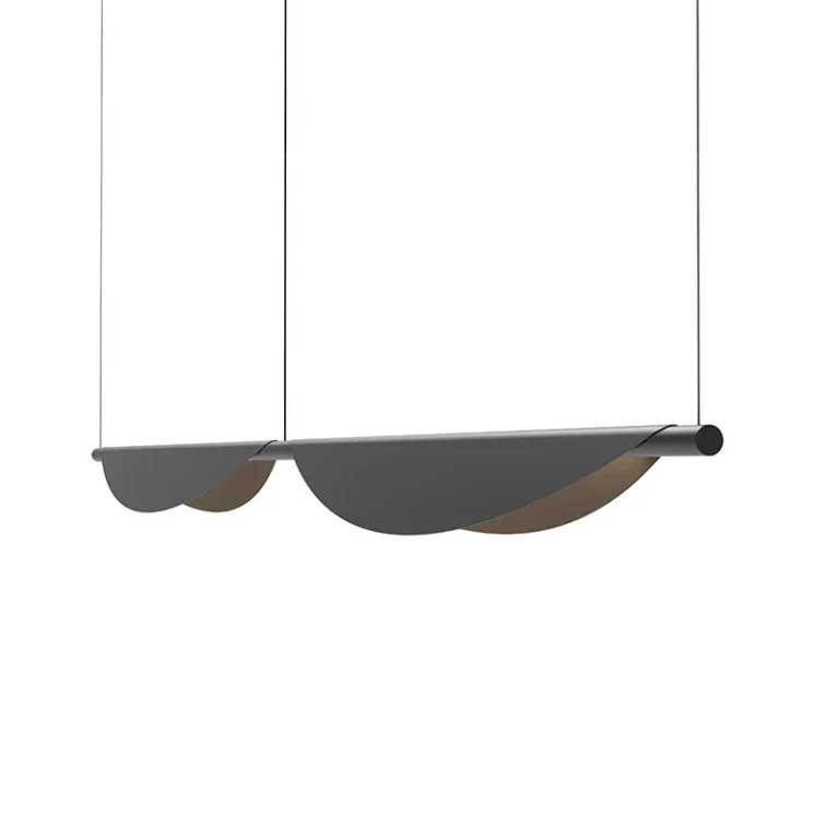 Satin Black LED Pendant from the Tela Collection
