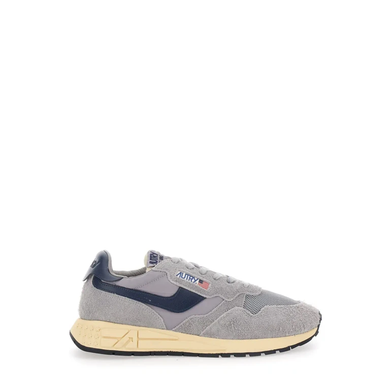 Autry reelwind Grey Sneaker Low Top With Logo Patch On Tongue And Side In Suede For Men