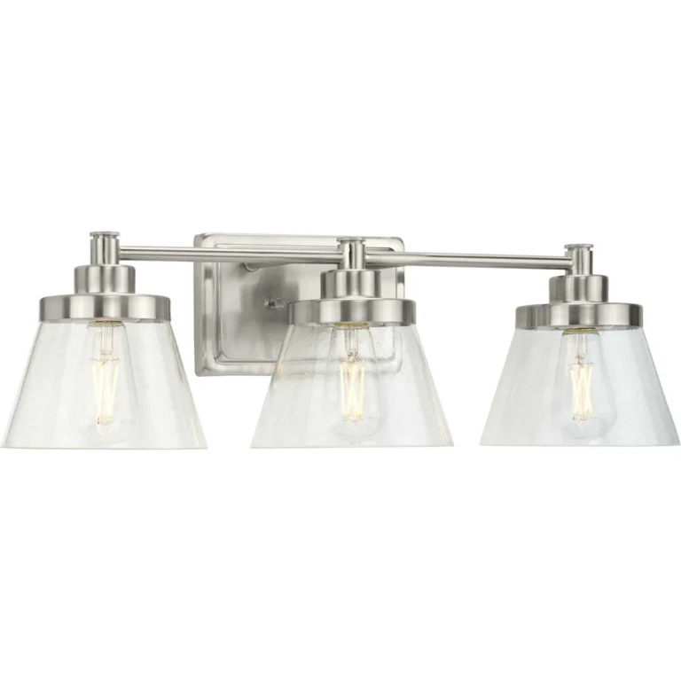 Brushed Nickel Three Light Bath Bracket from the Hinton Collection