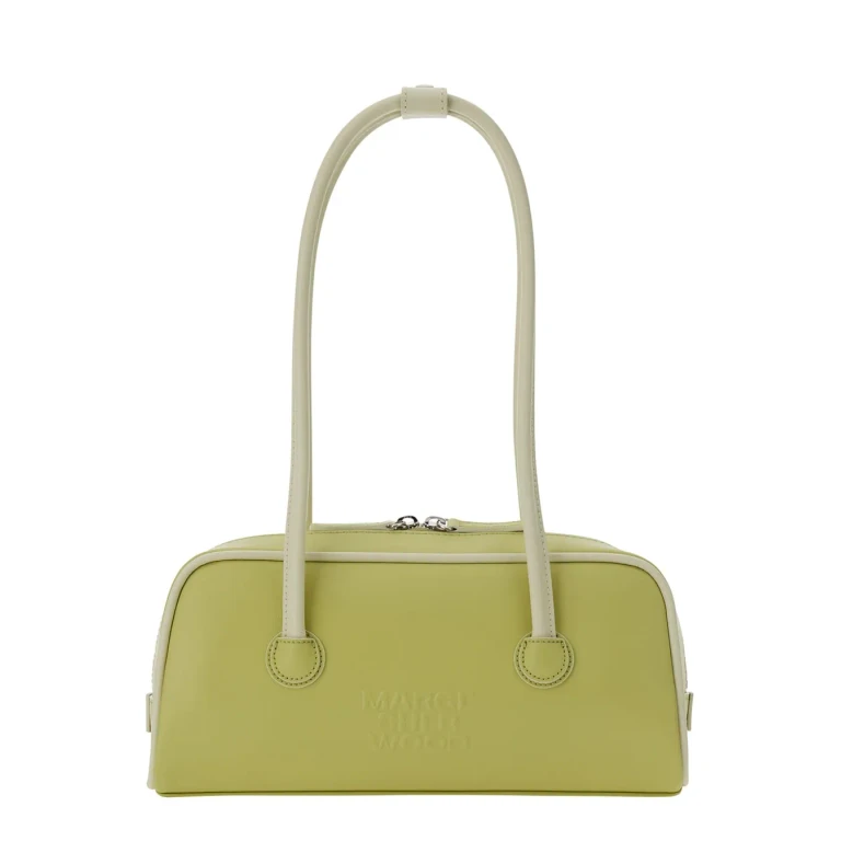 Marge Sherwood Shoulder Bag soft Baguette (piping) Green In Leather For Women