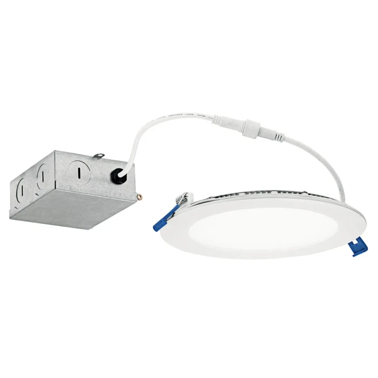Textured White LED Slim Downlight from the Direct To Ceiling Slim Collection