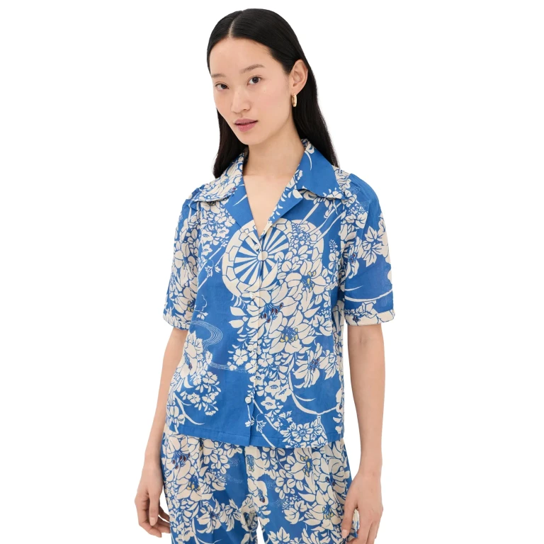 Alix of Bohemia Ophelia Royal Spoke Shirt Medium Blue M