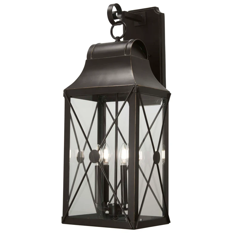 Oil Rubbed Bronze Gold High Outdoor Wall Mount from the De Luz Collection