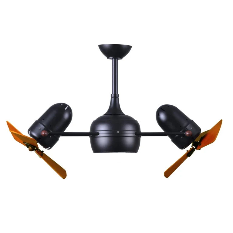 Dagny 3-Speed AC 38" Ceiling Fan w/ Integrated Light Kit in Matte Black with Mahogany Tone blades