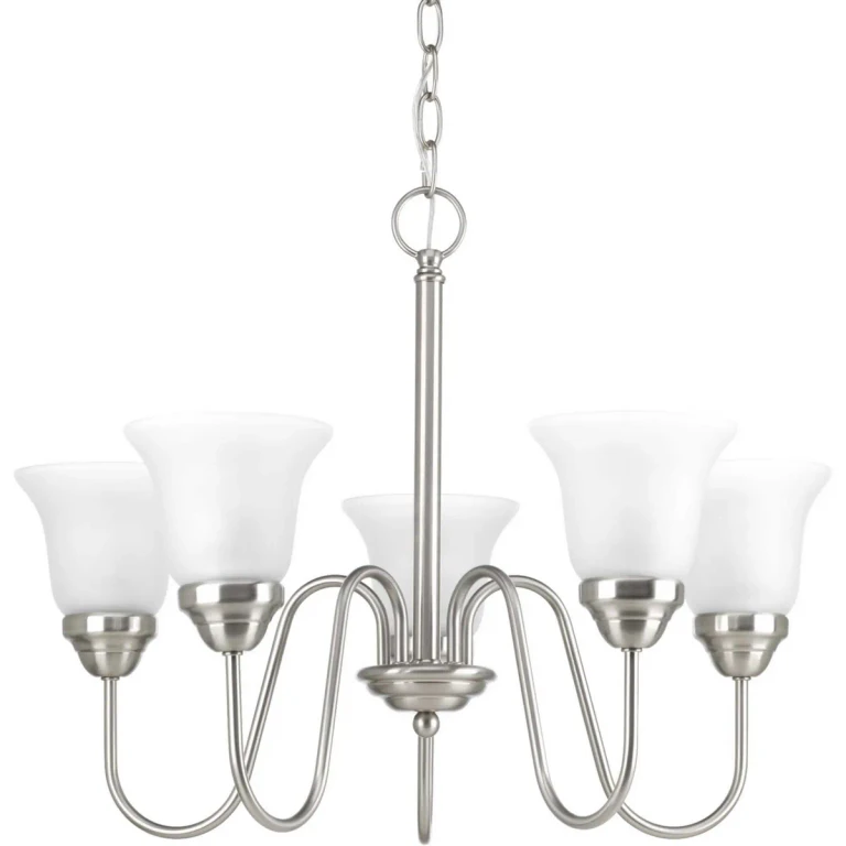 Brushed Nickel Five Light Chandelier from the Classic Collection