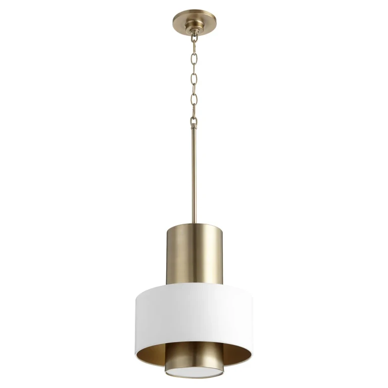 Studio White One Light Pendant from the Cylinder Drum Pendants Collection