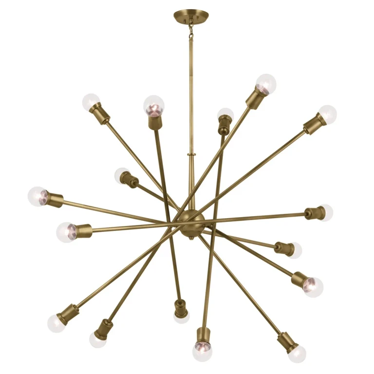 Natural Brass 16 Light Chandelier from the Armstrong Collection