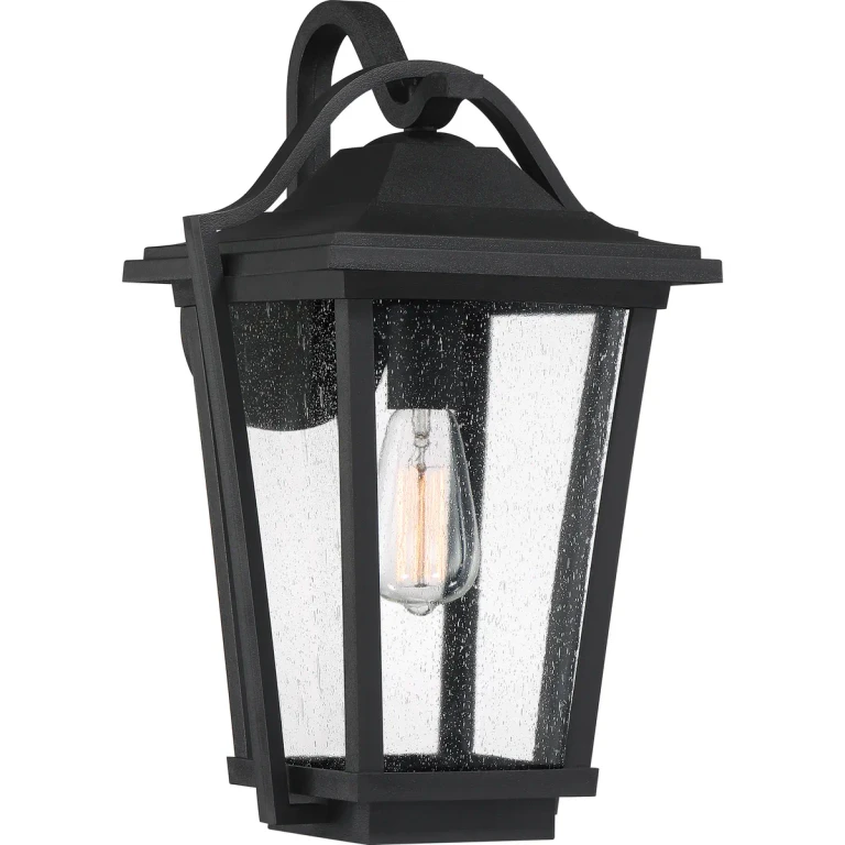 Darius 1-Light Outdoor Wall Lantern in Earth Black