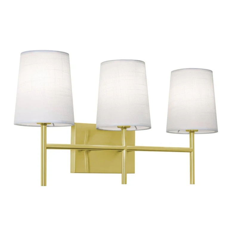 Satin Brass Three Light Vanity from the Rose Collection
