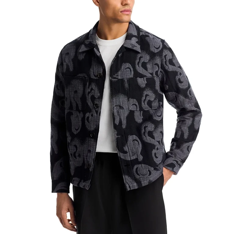 Ps Paul Smith Button Front Textured Shirt Jacket