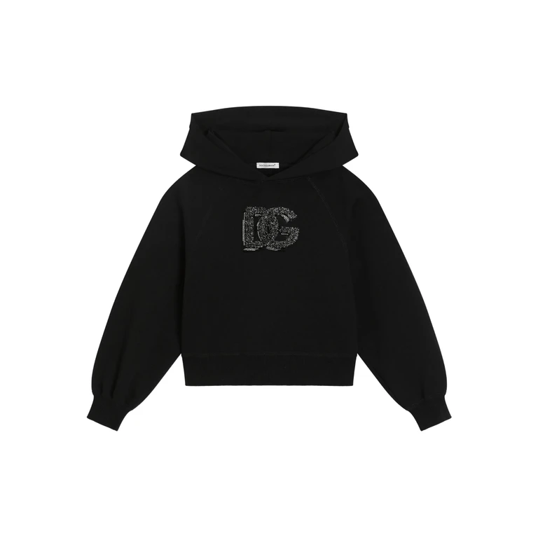 Dolce & Gabbana Kids Felpa Con Cappuccio Black
