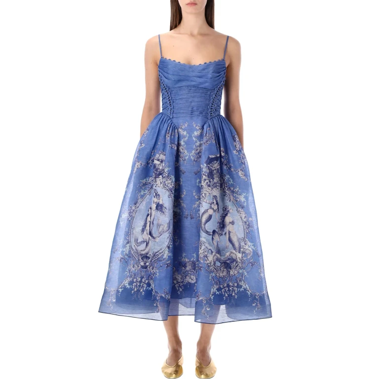 Zimmermann rebellion Silk-linen midi dress