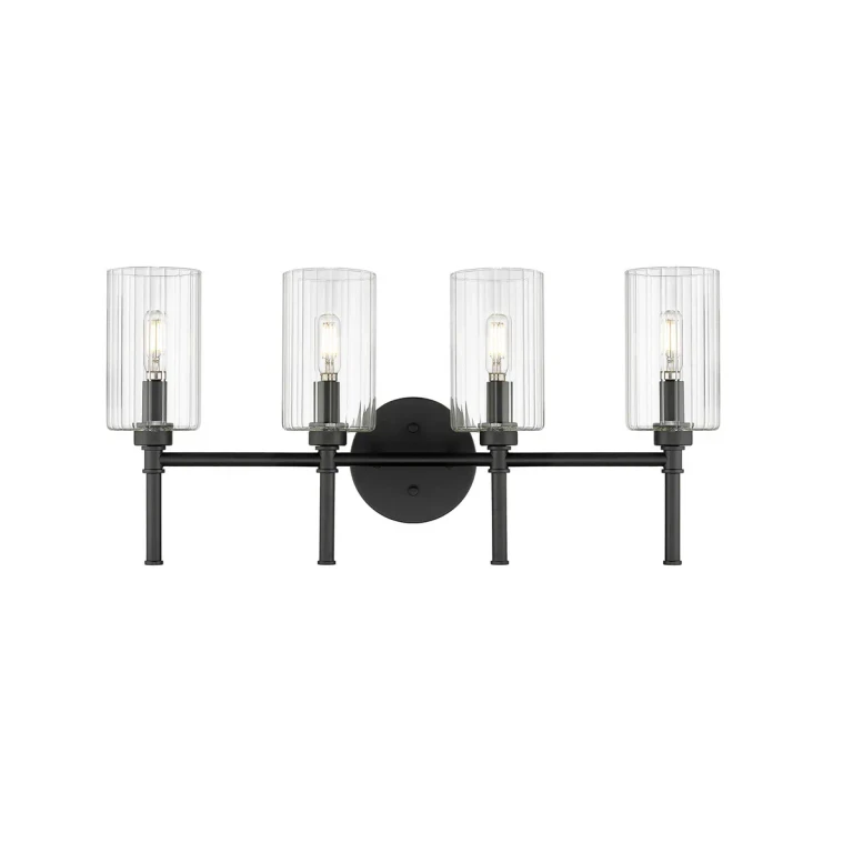 Matte Black Bathroom Vanity Light from the Chastine Collection