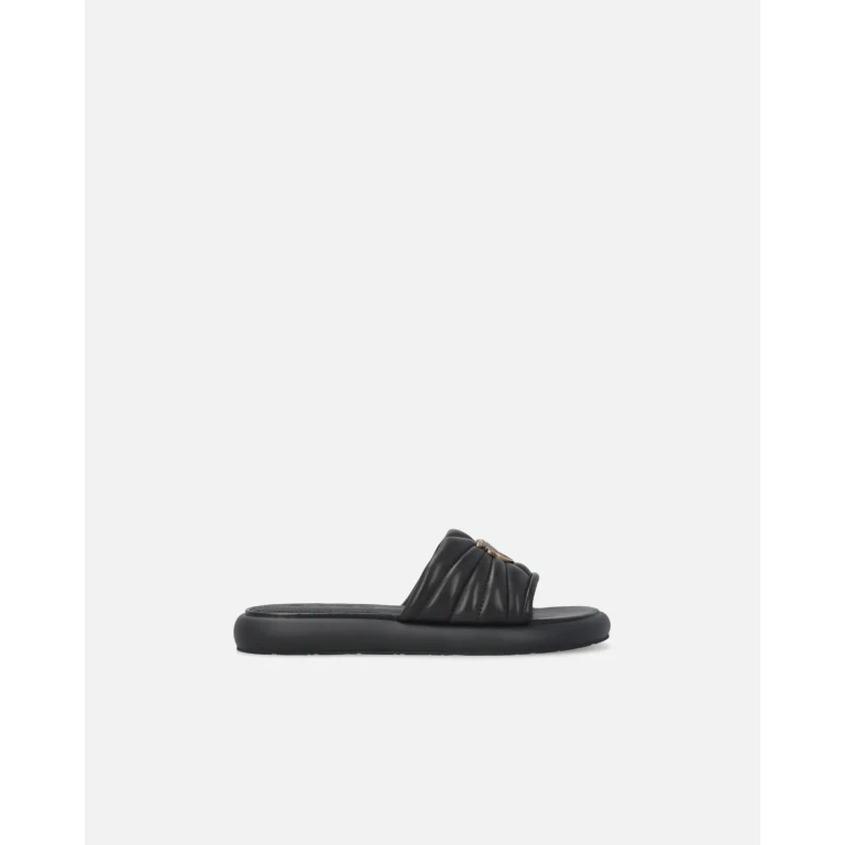 Pinko Mules en cuir nappa matelassé à logo Love Birds