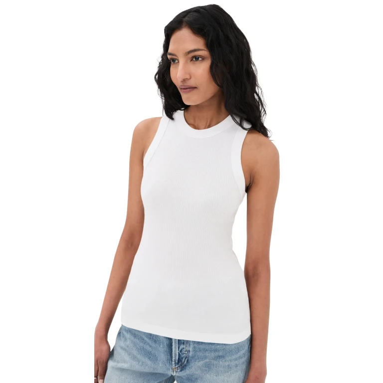 AGOLDE Leigh Ribbed Tank White M