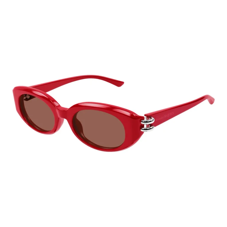 Alexander McQueen Burgundy Oval Ladies Sunglasses AM0469S 003 50