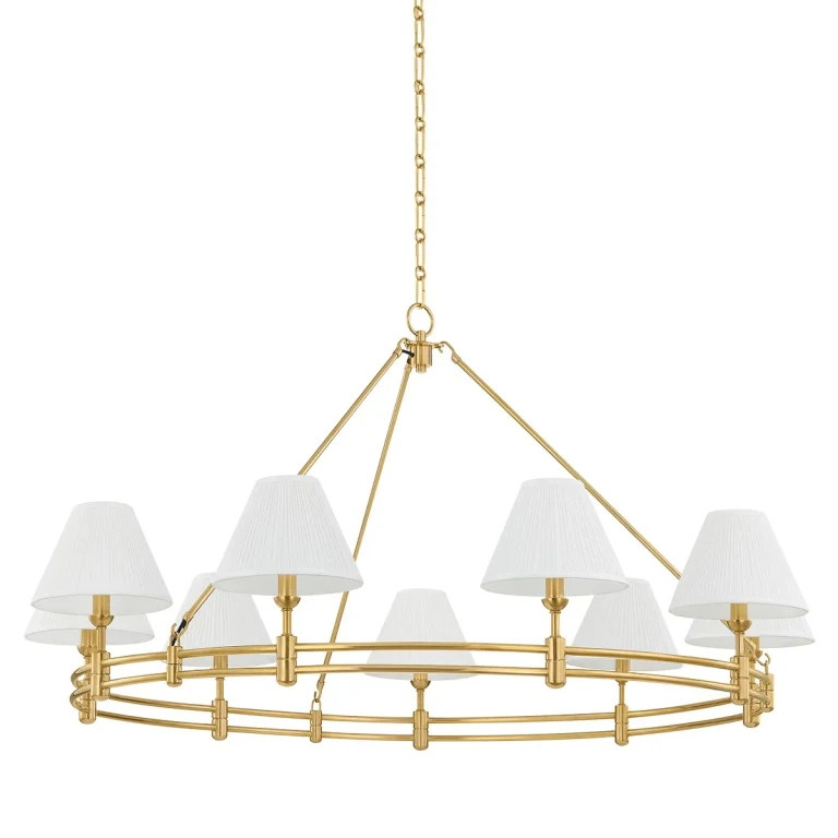 Aged Brass Chandelier from the Howard Collection