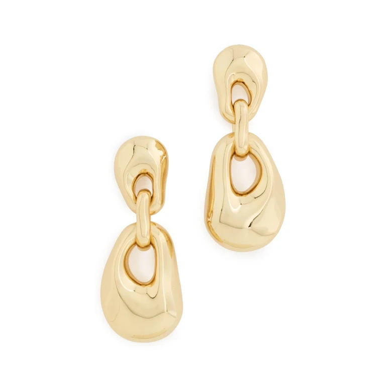 Madewell Double Sculpted Drop Earrings Antique Gold One Size