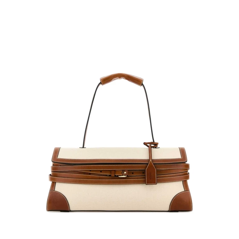 Sand Canvas Shoulder Bag