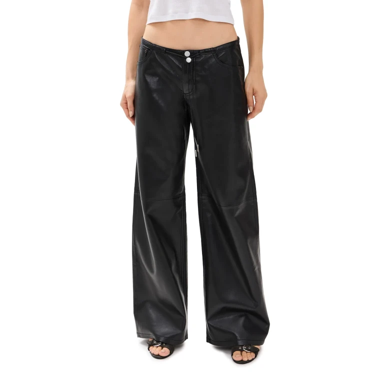 Still Here Cool Jeans in Black Leather Black Leather 28