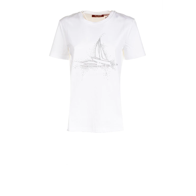 Max Mara Studio T-Shirts And Polos Bianco Ricamo - Women