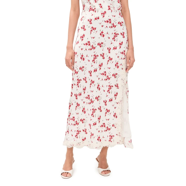CAMI NYC Teagan Hammered Satin Skirt Candied Rose M
