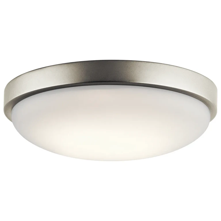11.5" White Acrylic LED Flush Mount in Brushed Nickel