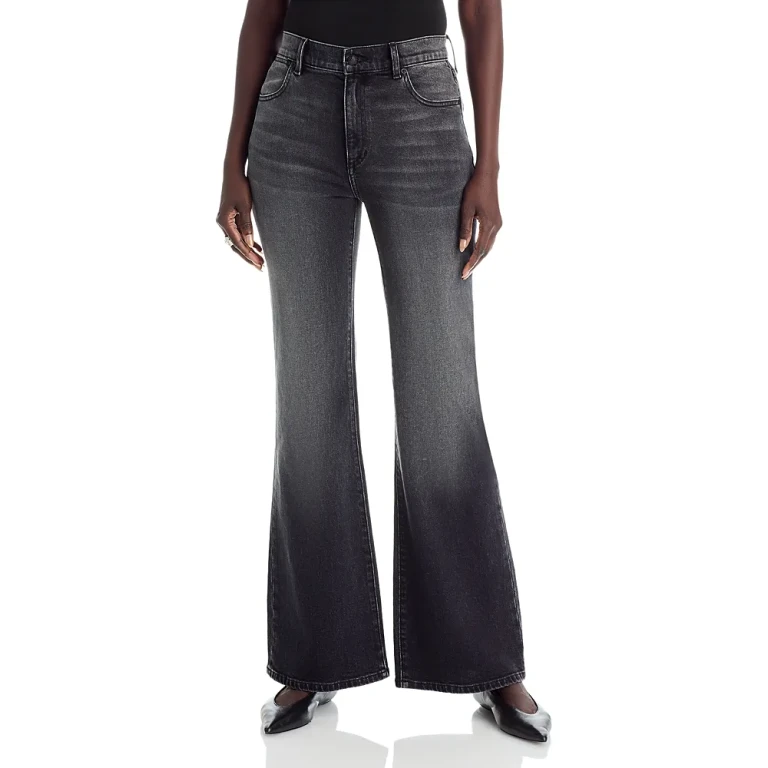 Kobi Halperin Rosie High Rise Flare Jeans in Washed Black