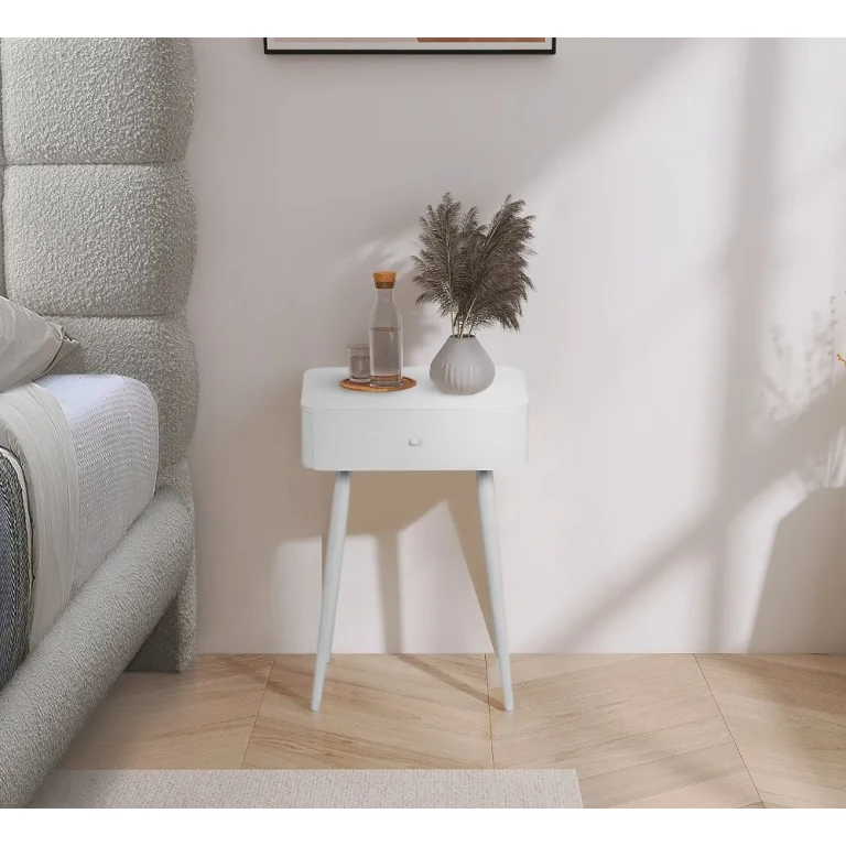 Rylan White Iron Nightstand