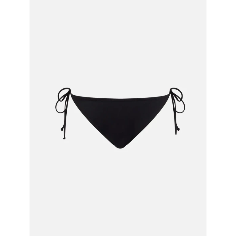 MC2 Saint Barth Black Virgo Solid Color Swim Briefs With Rhinestones