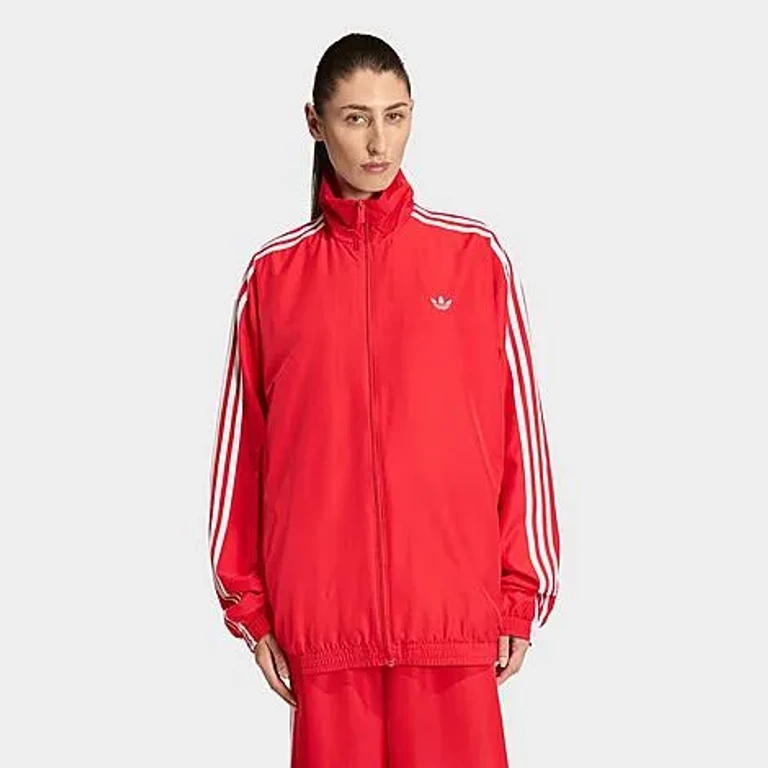 adidas Women's Originals adicolor Adilenium Track Top in Better Scarlet/White Size: XS