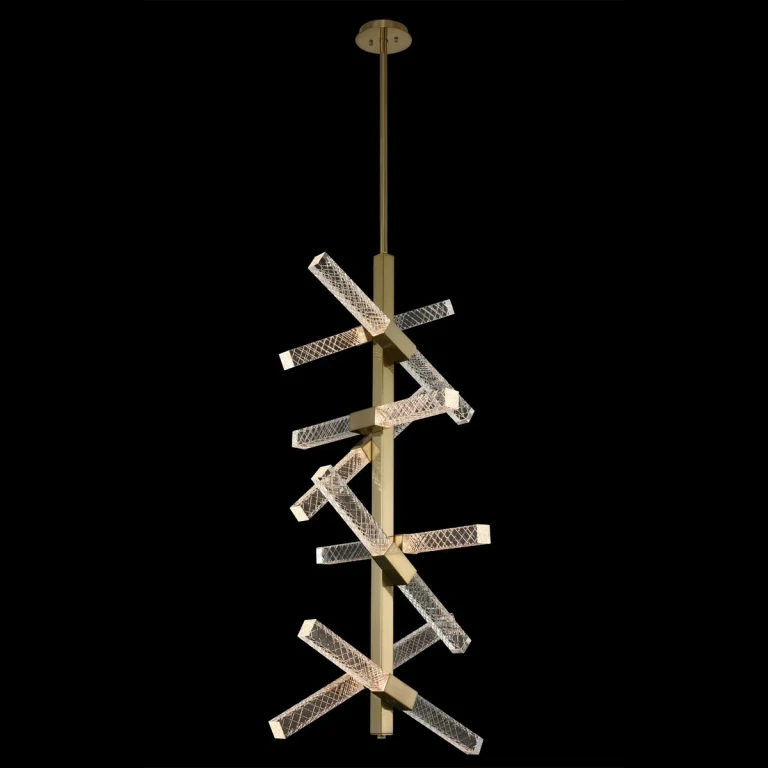 Brushed Champagne Gold LED Foyer Pendant from the Apollo Collection