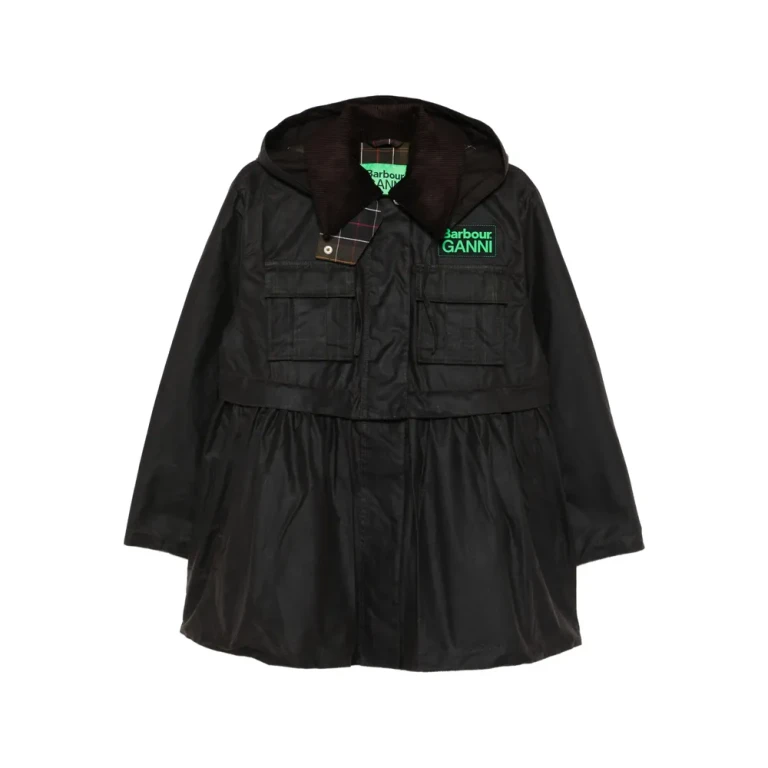 Barbour x GANNI gewachste Peplum-Jacke