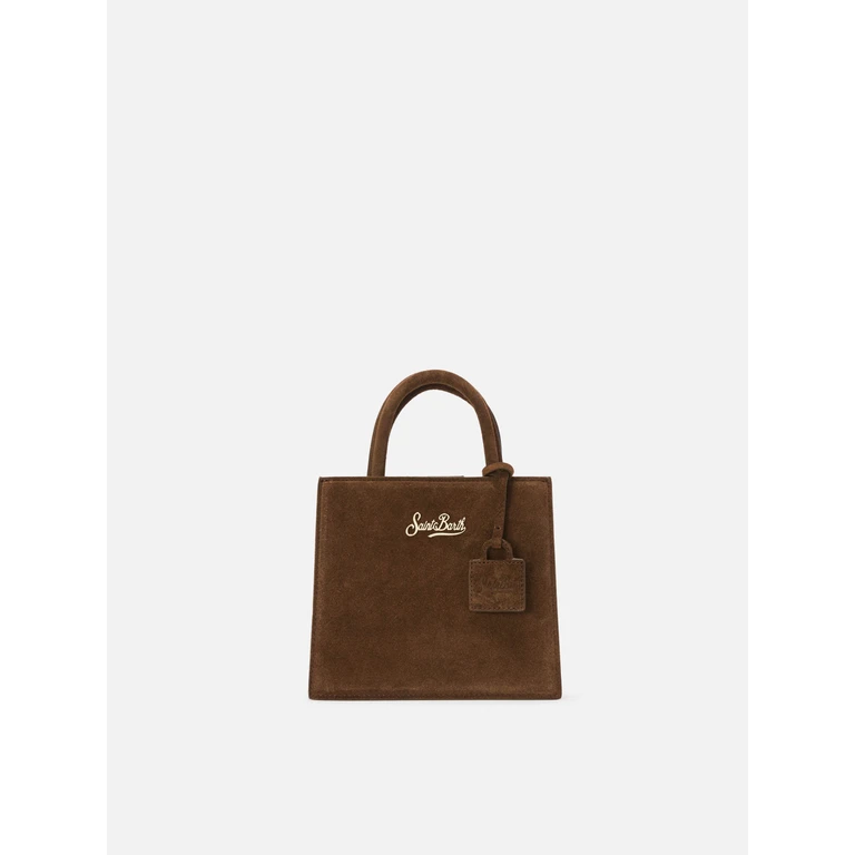 Mc2 Saint Barth Shop Bag Mini Handbag Brown Suede Leather - Unisex