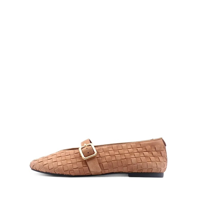 Gentle Souls by Kenneth Cole Women's Winifred Woven Suede Ballerina Flats