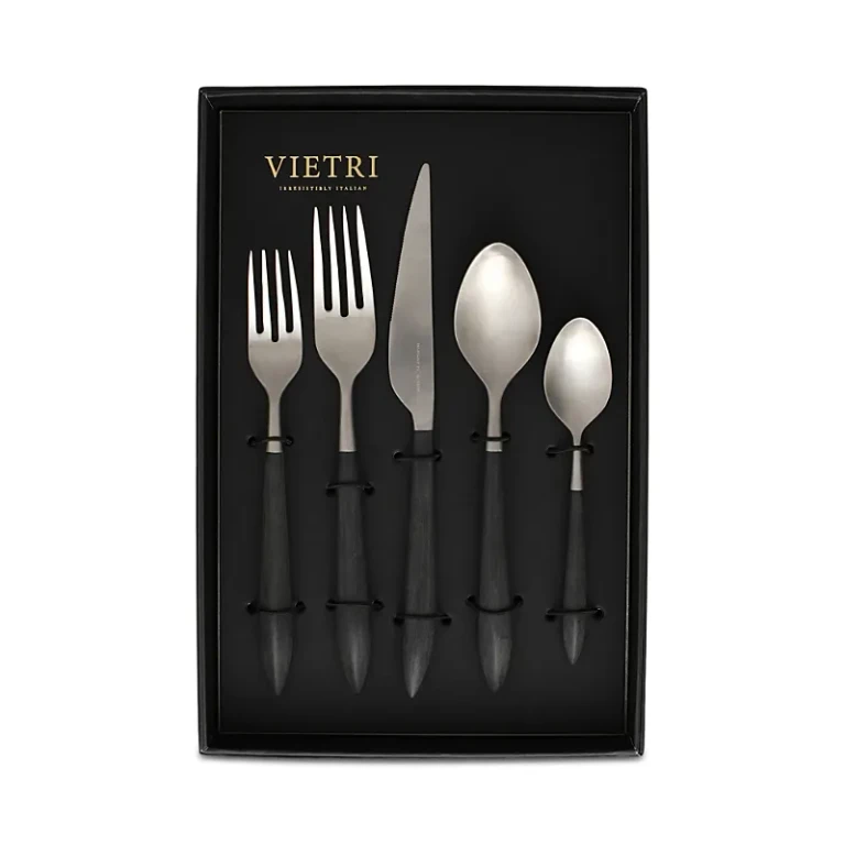 Vietri Ares Argento & Black Five-Piece Place Setting Set of 4