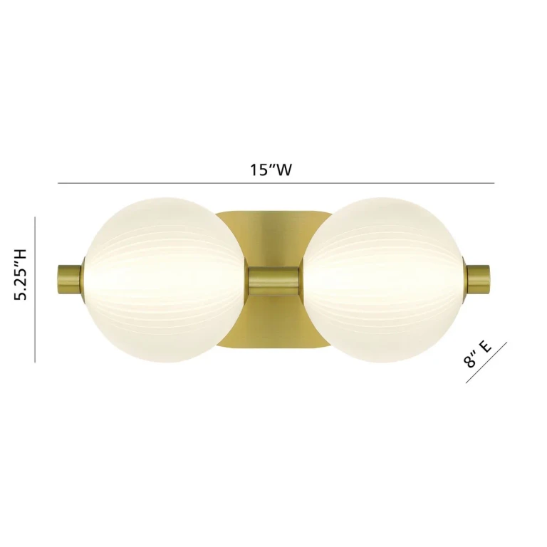 Gold LED Bathroom Vanity Light from the Palmas Collection