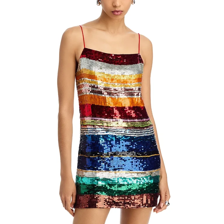 Alice and Olivia Bridget Sequin Spaghetti Strap Dress