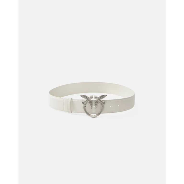 Pinko - Ceinture large Love Birds en cuir 4cm - XS
