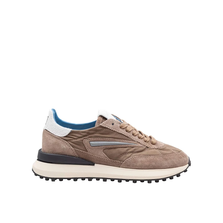 D. A.T. E. Athleta Running Sneakers In Nylon And Suede, Mud Color