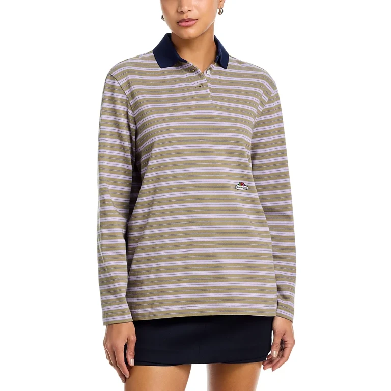 HommeGirls Striped Long Sleeve Polo