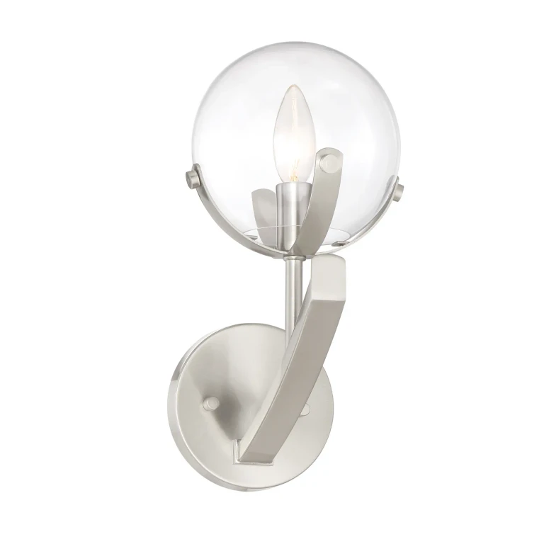 Satin Platinum One Light Wall Sconce from the Spyglass Collection