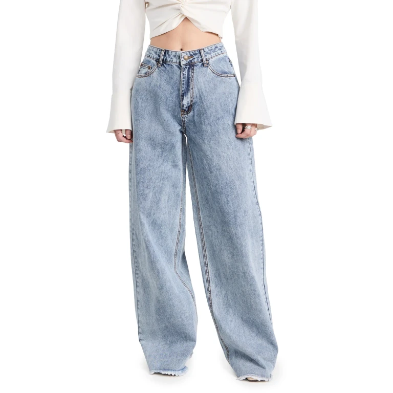 Lioness Eivissa Baggy Jeans Faded Denim XL